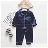 Autumn Childrens Pajamas Set Baby Boy Girl Clothes Casual Long Sleeve Sleepwear Kids Tops Pants Toddler Clothing Sets Drop Delivery 2021 B