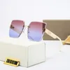 Gafas de sol sin montura de marca de lujo a la moda para mujer, gafas de sol de diseñador Vintage para hombre, gafas cuadradas rojas con protección UV400, venta al por mayor