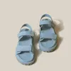NXY Sandalet Yeni Kadınlar Yaz Kadın Deri Kalın Yumuşak Dip Ayakkabı Bayanlar Düz Renk Nefes Alabaş Işık Roma Günlük Ayakkabı