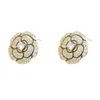 Vintage Design Luxury S925 Silver Needle Camellia Stud Earrings women Jewelry Micro Set Zircon Plated 18k Gold Flower Earrings