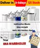 Copos em branco para sublimação do armazém dos EUA 20 onças de aço inoxidável canecas retas em branco Copo branco com tampas e garrafas de caneca para presente de transferência de calor de palha