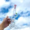 Unique DNA bong hookah 11 inch the helix turbine perc dab rigs thich base oil recycler glass water pipe