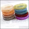 Hair Rubber Bands Jewelry Candy Color Telephone Wire Cord Tie Girls Kids Elastic Hairband Ring Women Rope Bracelet S Dh1M0