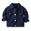 Babyjacks fleece knop kleurrijke kinderjas kleding afslag kraag lente en herfstkinderen uit het versleten kleding