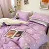 Insvincess Princess Pink Heart Duvet Capa Home Têxtil Caixa Casamento Casas Cascas de Casas de Cama de Meninas Conjunto Rei Rainha Twin Cute Kawaii