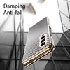 Plating Metal Fodral För Samsung Galaxy Z Fold3 Vik 3 5g Case Tempered Glass Screen Hinge Protection Hard Cover
