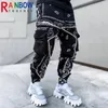 Rainbowtouches Pantaloni cargo Pantaloni sportivi Pantaloni da uomo Tasca con zip Pantaloni da uomo Bandana Modello Tessuto Pantaloni da corsa da uomo 220608