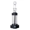 LED Plasma Hookahs Clear Glass Bongs 5mm Dikke 14mm Vrouwelijke Joint Oil DAB Rigs Waterleidingen met Kom Box Pack