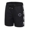 Projektant Skull Beach Shorts Mężczyźni sznurkalne relaksujące homme moda luksusowe litery na plaży letnie czarne białe oddychające breski koszykówki m-3xl