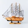 Wooden Sailboat Model Toy Creative Decor Art Crafts Home Office Desktop Decoration Ornament Year Birthday Gift 220406