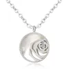 Anhänger Halsketten Mode Rose Blume Halskette Runde Weiße Muschel Charme Für Frauen Männer Schmuck GeschenkAnhänger