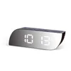 Horloge miroir numérique LED veilleuses température fonction Snooze alarme s USB Table bureau décor à la maison utilisation de la batterie 220426