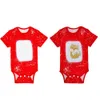 Neue leere Sublimation Kurzarm Baby Body Tie Dye Wärmeübertragung Sublimation Body Weihnachtsgeschenke 2023 F0714