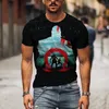 Yaz 3d Baskı Tshirt Erkekler için Kafes Antik Efsanevi Hayvan Görüntüleri Serin Nefes Alabilir Kısa Kollu Modeli Günlük Tshirt 220607