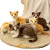 Nieuwe gesimuleerde kattenpop zoals echt schattig pluche kat speelgoed bruin gele kleuren dieren liegen sit kinderen troosten plueshie cadeau j220704