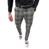 Men's Pants Fall European Code Plaid Placket Button Zipper Trend Men's Casual Trousers Japanese Streetwear Men For SummerMen's