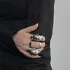 Metal Armor Ring Nischdesign Avancerad rörlig öppning Mäns och Kvinnors Hip-Hop Fashion Street All-Match Smycken Tillbehör