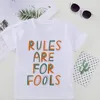 T-shirts planken graffiti print jongens t shirts voeten meisjes schattige t-shirt mode kleding casual wilde kinderen shirt ronde nek bovenste shirts