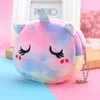 UPS Söt tecknad plysch ryggsäckar Unicorn Coin Purse Cat Päls Circle Wallet Girl Clutch Brodered Bag Key Earphone Organizer Bags Kids Gift