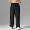 Calças masculinas verão ultra fino leve homens gelo legal oversize perna larga baggy tracksuit menswear plus size haruku calças 2022men's heat2