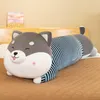 New Striped Dog Plush Toy Large Soft Pillow Girls Bed Clip Leg Dolls