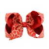 4Inchs Baby Girls Hair Clips candy color Fabric hairpin Leopard Striped hair Bow Children Ribbon Accessory Hairpins
