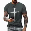 Men's T-Shirts Easter Jesus Cross 3D Printing Summer Fashion Retro Street Harajuku Men's T-shirt Daily Casual Wear Oversized Short-sleev