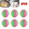 6 Pcs Nylon Boule À Linge Anti-enroulement Machine À Laver Épilateur Blanchisserie Boule Fluff Nettoyage Lint Fuzz Grab