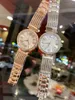 Brand Wrist Watches Women Girl Diamond Bracelet Style Metal Steel Band With Luxury Logo Quartz Clock GS 55