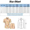 Tute da uomo Estate Set di stampe Hawaii Camicia a maniche corte da uomo Pantaloncini Set di abbigliamento in due pezzi Abito da spiaggia floreale a blocchi di colore casualUomo