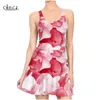 Womens Dress Rose Small Floral Print Mini Dress Sexy Dress for Women Sleeveless Female Party Dresses Vestidos De Fiesta W220617