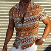 Letnie męskie koszulę w paski w paski moda swoboda luksusowa koszula z krótkim rękawem koszule na Hawajskie dla mężczyzn Blusas Camisa Masculina 220812