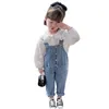 女の赤ちゃんの服レースフローラルガールズ衣装ブラウスジャンプスーツガールズトラックスーツカジュアルスタイルの衣装210412