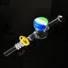 Smoking Hand Pipes Borosilicate Nector Collector Mini Glass Bong With Titanium Quartz Ceramic Nail 2 Specitication Oil Burner Dab Rigs Small Water Pipe NC Kits NC17