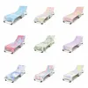 Summer Recliner Beach Chair Cover Microfiber Pool Chaise Lounge Chairs Handduk Täck Sun Lounger Sunbathing Garden Hotel Side Pocket HY0447