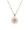 Collana di girasole di moda per gioielli da donna Collana con pendente grande zircone Girocollo di lusso in stile coreano Commercio all'ingrosso