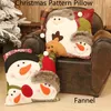 Christmas Snowman Three Cartoon Images Combination Christmas Child Gift Xmas Home Sofa Bedding Decoration 35x35cm 201009