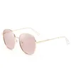 Solglasögon reflekterande linser Trendiga polariserade kvinnors metall stor ram koreansk stil mode glasessunglasses321m