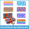 Children Tie Dye Push Bubble Pencil Bag Case Fidget Toy Silicone Rainbow Finger Toys School Pouches Handbag Styles Party Favor Gifts