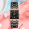 Assista ao design para mulheres da moda Fashion Square Ladies Dress Wristwatches Feminino Luxo Bracelet Relógios Relógios Zegarek Damski