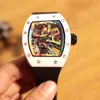 Assista Designer Luxury Mech Mechanical Watch Richa Milles Business Leisure RM68-01 Total de cerâmica totalmente automática Tape masculina do movimento masculino