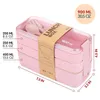 Vete Straw Lunch Box For Kids Tuppers Food Containers School Camping levererar servis läcksäker 3-lager Bento Boxes FY5354 0704