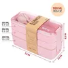 Tarwe Straw Lunch Box For Kids Tuppers Food Containers School Camping Supplies Dijkartikelen Lekbestendige 3 Laag Bento Boxes FY5354 0704