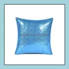 Taie d'oreiller Fournitures de literie Textiles de maison Jardin LL Paillettes Paillettes Couleur unie Coussin Voiture Décor confortable Dhxnb