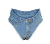 Short mini in jeans sexy in giro per la vita da donna pantaloni caldi per feste club abbracciare jeans shorts skinny blue s m l xl