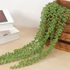 Couronnes de fleurs décoratives 29 pouces trois branches de vigne succulente artificielle verte pour la décoration de fête de mariage tenture murale de Noël