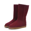 Lederen Dames Laarzen Tall U5815 Korte Midden 5825 Zachte Schapenvacht Bont Houd Warm Boots Dame Mooie Gift Gratis overslag