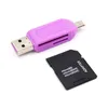 1pc لون عشوائي 2 في 1 USB 20 OTG محول قارئ بطاقة الذاكرة Universal microusb typec USB tf sd cardreader ل compute3590164