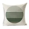 Morandi vert rayure géométrique housse de coussin 45x45cm lin décoratif taie d'oreiller canapé-lit plantes tropicales fleur taie d'oreiller 220816