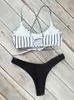 Kobiety stroju kąpielowego 2022 BIKINI KOBIET SWOM SWIMSUT UP Striped Bikinis Zestaw mikro seksowne stringi plaż